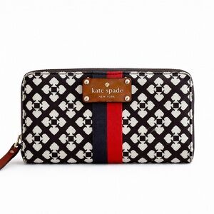 Kate Spade - Trifold Wallet - Logo Print / Black & Cream - Classic Canvas